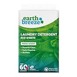 Earth Breeze Laundry Detergent Sheets - Fresh Scent - No Plastic Jug (60 Loads) 30 Sheets, Liquidless Technology…