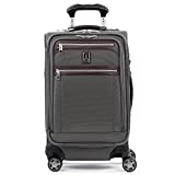 Travelpro Platinum Elite Softside Expandable Carry on Luggage, 8 Wheel Spinner Suitcase, USB Port, Suiter, Men and Women, Vintage Grey, Carry On 21-Inch