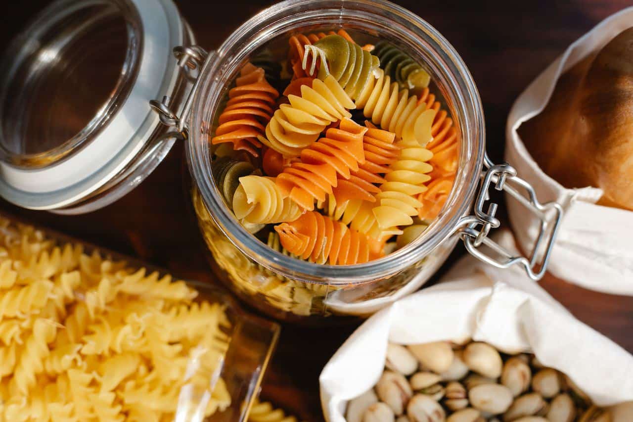 pastas, pistachios and grains