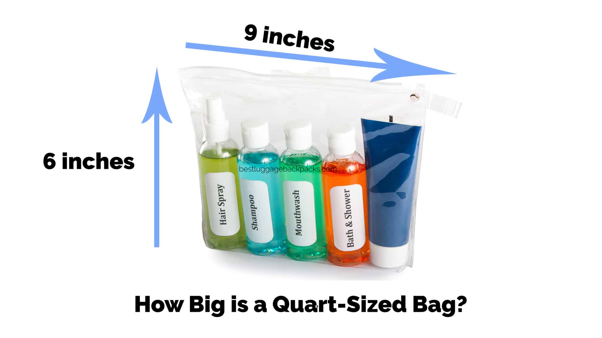 quart sized bag for travel dimensions