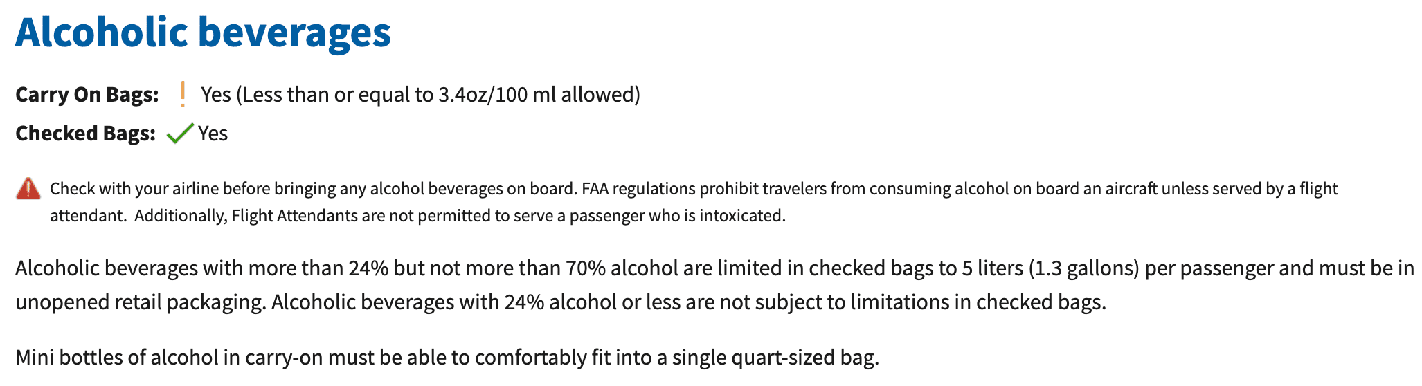 TSA Guidelines - Can I pack liquor in my checked bag