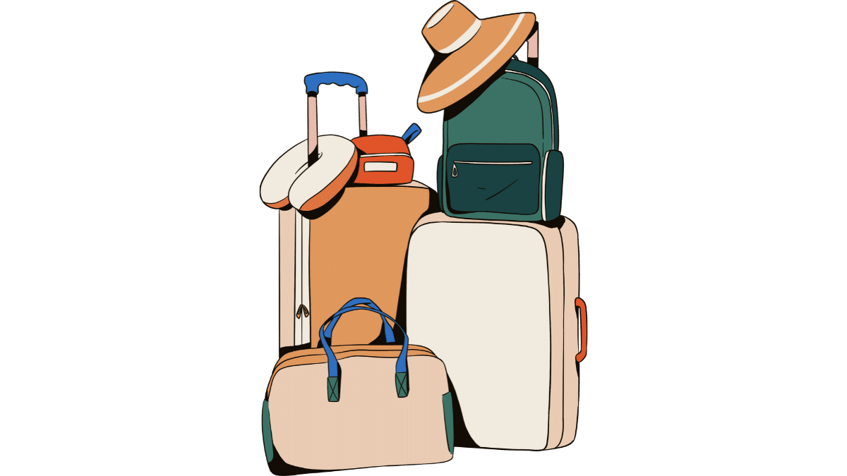 Illustration of luggage for cruise